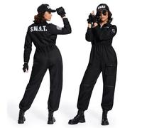 Ulikey SWAT Donna, Set di Tuta SWAT, Vestito Poliziotta Carnevale Sicurezza Adulti con Berretto da Baseball, Occhiali da Sole e Guanti (XL)
