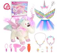 Ulikey Unicorno Elettronico Interattivo - Peluche Con Guinzaglio Telecomandato, Giocattolo Realistico Regalo per Bambini 3-8 Anni