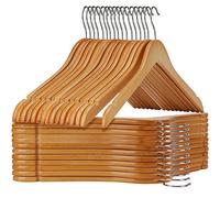 Ulimart Grucce in legno, confezione da 20 grucce in legno resistente, ideali per il bucato e l'uso quotidiano, resistenti, per cappotti, camisole, vestiti naturali