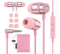 UliX Rider - Auricolari in-ear con cavo, con microfono, con cavo anti-groviglio, per iPhone, iPad, Samsung, studenti scolastici, bambini, donne, orecchie piccole