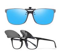 Ulknyss Clip Occhiali da Sole Polarizzati - Protezione UV400 Flip Up Lenti da Sole per Occhiali da Vista Sovraocchiali da Uomo Donna