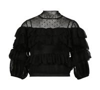 Ulla Johnson - Corinna Top a Balze a Girocollo Similpizzo - - Blouses & Shirts - Donna - Nero - L