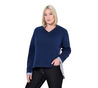 Felpa Ulla Popken donna taglie forti 2 in 1 scollo a V manica lunga 835016
