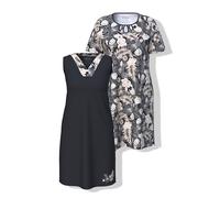 Ulla Popken 2 Magliette da Donna, Palmes Spring, Nero, 50-52