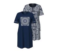 Ulla Popken 2pcs Bigshirts, Romantic Nights Camicie, Blu Notte, 54-56 Donna