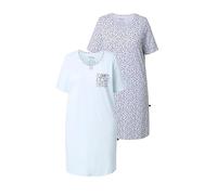 Ulla Popken 2pcs Pack, Confezione da 2 Pezzi, Nightgown, Leo, Blu, 58-60 Donna