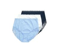 Ulla Popken 3pcs, Maxi-Slips, Lace Insert Intimo, Mehrfarbig, 42-44 Donna