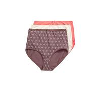Ulla Popken 3pcs Pack, Brief, Confezione da 3 Pezzi, Lettere Maxi, Minimal, Terra, 50-52 Donna
