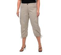 Ulla Popken 7/8 Cargohose Pantaloni Cargo, Marmor, 42W / 32L Donna