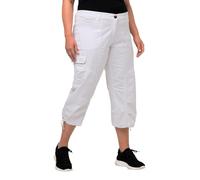 Ulla Popken 7/8 Cargohose Pantaloni Cargo, Schneeweiß, 38W / 32L Donna
