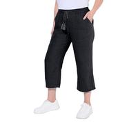 Ulla Popken 7/8-Leinenhose Pantaloni, Schwarz, 56-58 Donna