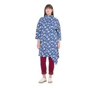 Ulla Popken Abito Casual da Donna con Stampa Floreale, Blu Vela Chiaro, 48-50