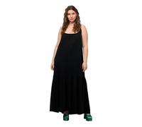Ulla Popken Abito con Balza Vestito, Nero, 52-54 Donna
