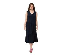 Ulla Popken Abito con Cinturino Svasato Vestito, Blu Marino, 60-62 Donna