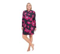 Ulla Popken Badekleid Fullcoverage Blüten Costume Intero, Nero, 48-50 Donna