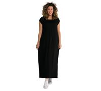 Ulla Popken Abito da donna taglie forti, taglie forti, linea ad A, con scollo a carré, mezza manica 807665, Nero , 52-54