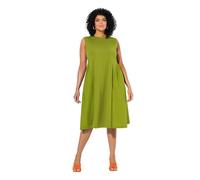 Ulla Popken Abito da Donna Taglie Forti, Taglie Forti, Mix di Materiali, Verde Erba, 60-62