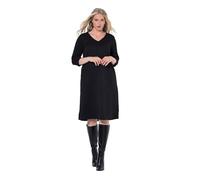 Ulla Popken Abito da Donna, Tessuto Strutturato, Nero, 68/70 IT