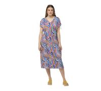 Ulla Popken Abito in Jersey, Stampato 832021 Vestito, Bianco, 56-58 Donna