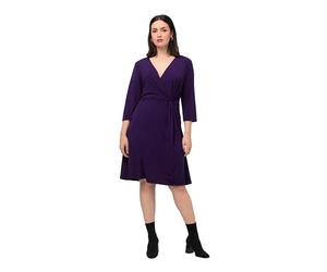 Ulla Popken Abito Slinky con Nodo Vestito, Viola Profondo, 52-54 Donna