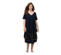 Ulla Popken Abito taglie forti da donna Una linea Scollo a V Mezze maniche Cotone biologico