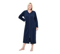 Ulla Popken Accappatoio di Spugna con Zip a cursore Doppio e Maniche Lunghe Blu Notte 70+ 749967139-70+