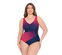 Ulla Popken Badeanzug, Farbverlauf, Softcups, Recycelt Costume Intero, Blu Marino, 64 Donna