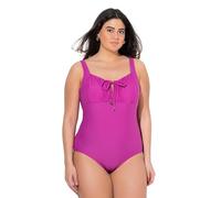 Ulla Popken Badeanzug, Raffung, Bügel, ohne Softcups, Recycelt Costume Intero, Orchidea, 48 Donna