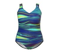 Ulla Popken Badeanzug, Raffung, Softcups, Recycelt Costume Intero, Blu Scuro, 54 Donna