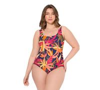 Ulla Popken Badeanzug, Wald, ohne Softcups, Rundhals, Vorderfutter Costume Intero, Blu Marino, 68 Donna