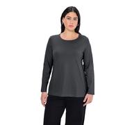 ULLA POPKEN Basic-Shirt, Rundhalsausschnitt, Slim, Baumwolle Maglietta a Maniche Lunghe, Grigio (12), 64-66 Donna