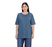 Ulla Popken Basic-Shirt, Rundhals, T-Shirt Donna, Denim Blue,
