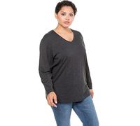ULLA POPKEN Basic-v-shirt, Langarm, Magliette Donna, Schwarz, 48