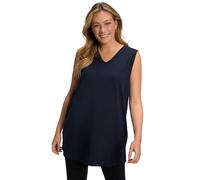 Ulla Popken Basic-V-Top, Magliette Donna, Navy Blau,