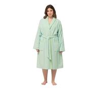 Ulla Popken Bathrobe, Terry, Stripes Accappatoio, Verde Chiaro, 42-44 Donna