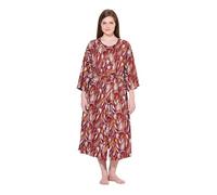 Ulla Popken Bathrobe with Paisley Print Accappatoio, Rosso Ciliegia Scuro, 50-52 Donna