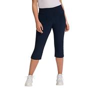 Ulla Popken Bengalin-Capri Pantaloni, Blauschwarz, 36W x 32L Donna