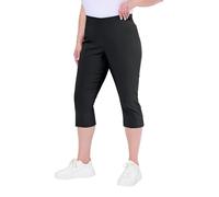 Ulla Popken Bengalin-Capri Pantaloni, Schwarz, 45W / 32L Donna