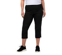 Ulla Popken Bengalinhose, Wadenlang, Elastikbund, Stretch Pantaloni Bengalin, Lunghezza al Polpaccio, Elastico in Vita, Nero, 68 Donna