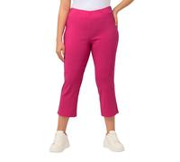 Ulla Popken Bengalinhose, Wadenlang, Elastikbund, Stretch Pantaloni Bengalin, Lunghezza al Polpaccio, Fucsia, 42W x 32L Donna