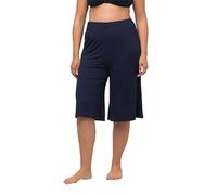 Ulla Popken, Weites, Gerades Bein, Elastikbund Bermuda, Gamba Larga, Dritta, Elastico in Vita, Nero, 54-56 Donna