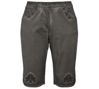 ULLA POPKEN Bermuda Modello Mandy in Jeans con Tradizionale Stile Tracht, Effetto Sdrucito e Ricami Nero 48 818992100-48