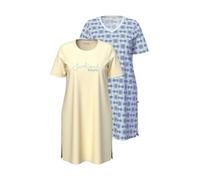 Ulla Popken Bigshirt da Donna, Taglie Forti, Taglie Forti, Confezione da 2, Girocollo/Scollo a V, Mezza Manica
