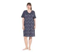 Ulla Popken Bigshirt, Flower Rain Nightgown, Grigio Scuro, 68 Donna