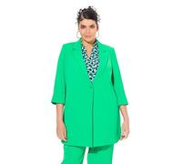 Ulla Popken Blazer con Revers, abbottonatura e Maniche a 3/4 Verde Natura 50+ 836165450-50+