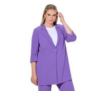 Ulla Popken Blazer con Revers, abbottonatura e Maniche a 3/4 Viola 46+ 836165830-46+