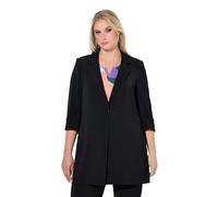 Ulla Popken Blazer da Donna, Taglie Forti, Colletto a Risvolto, Spacchi Laterali, Maniche a 3/4