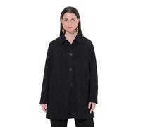 Ulla Popken Blazer dal Taglio Svasato in Jersey Jacquard con Collo da Camicia e Maniche Lunghe Nero 48 845026100-48