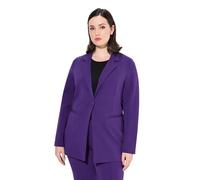 Ulla Popken Blazer, Punto di Roma, A-Linie, Reverskragen, Stretch, Lilie, 64/66 Donna