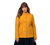 Ulla Popken Boiled Wool Janker con Lana Vergine Blazer, Giallo Senape Chiaro, 52 Donna